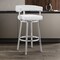 Armen Living Lorin 30" White Faux Leather and Brushed Stainless Steel Swivel Bar Stool LCLRBABSWH30 - alternate 2